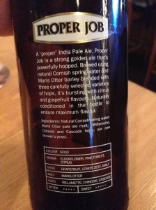 Proper Job Beer Label hyperbole