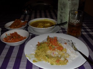 Fish curry with Pol Sambol