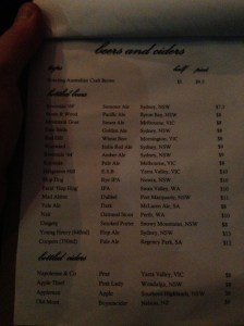 The Little Guy beer list