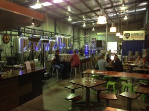 Drinking in a brewery