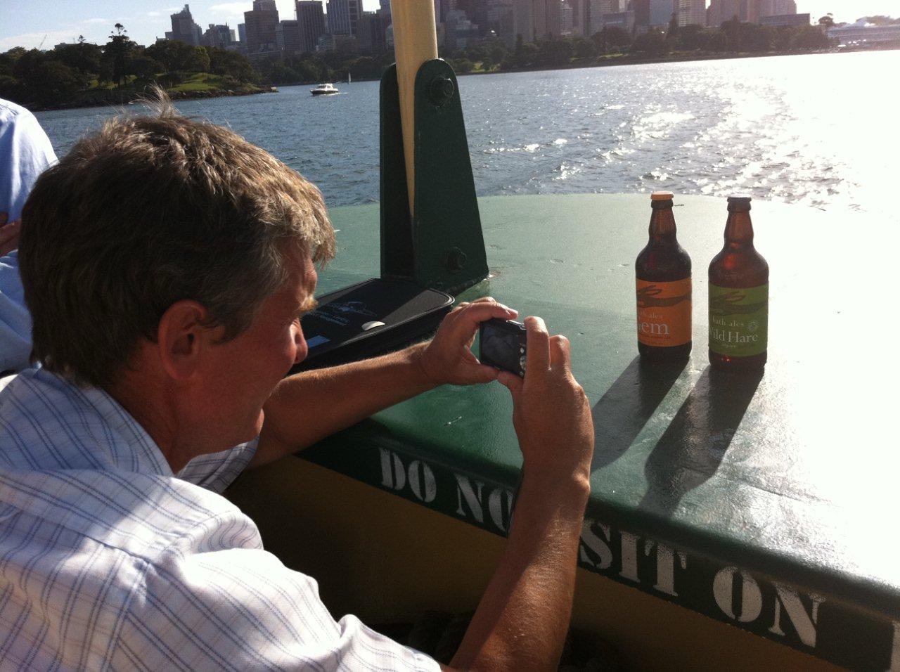 Celebrating checking in 10,000 unique beers – back of the ferry